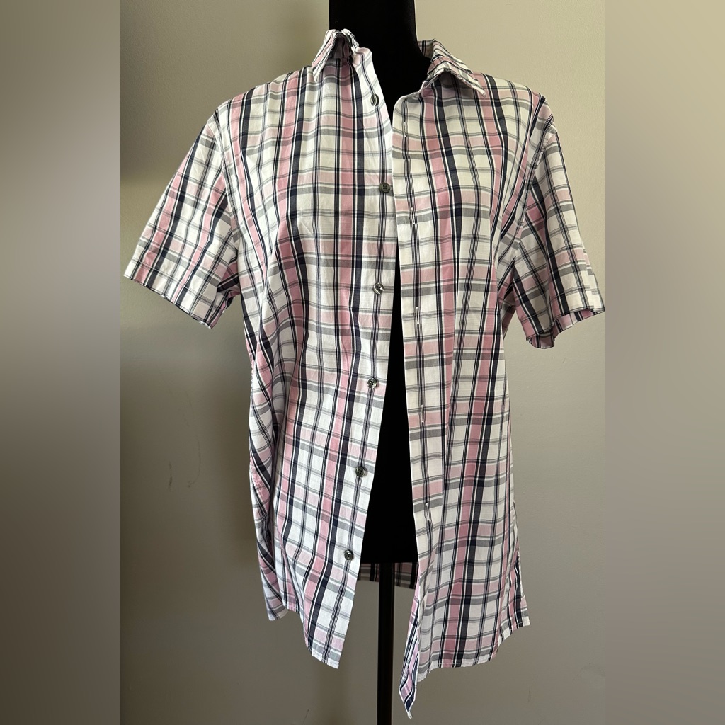 Vince - Men's Pink Plaid Short Sleeve Shirt
